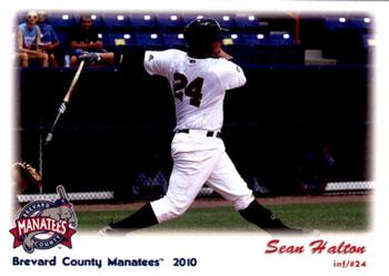 2010 Grandstand Brevard County Manatees #NNO Sean Halton Front