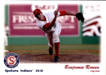2010 Grandstand Spokane Indians #NNO Benjamin Rowen Front