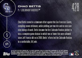 2016 Topps Now #428 Chad Bettis Back