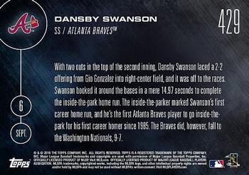 2016 Topps Now #429 Dansby Swanson Back