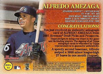 2001 Bowman Draft Picks & Prospects - Autographs #BDPA-AA Alfredo Amezaga  Back