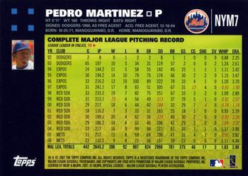 2007 Topps New York Mets #NYM7 Pedro Martinez Back