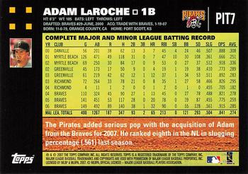 2007 Topps Pittsburgh Pirates #PIT7 Adam LaRoche Back