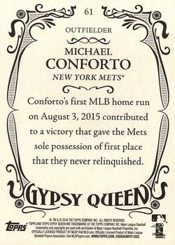 2016 Topps Gypsy Queen - Framed Blue #61 Michael Conforto Back