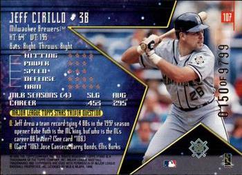 1998 Topps Stars #107 Jeff Cirillo Back