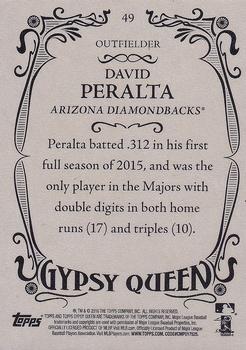 2016 Topps Gypsy Queen - Framed Green #49 David Peralta Back