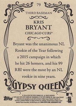 2016 Topps Gypsy Queen - Framed Green #79 Kris Bryant Back