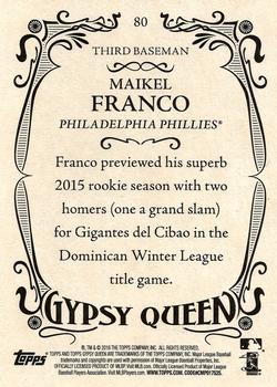 2016 Topps Gypsy Queen - Framed Green #80 Maikel Franco Back