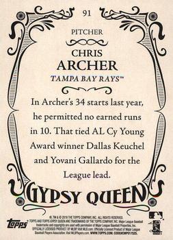 2016 Topps Gypsy Queen - Framed Green #91 Chris Archer Back