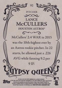 2016 Topps Gypsy Queen - Framed Green #92 Lance McCullers Back