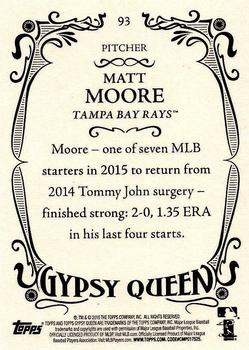 2016 Topps Gypsy Queen - Framed Green #93 Matt Moore Back
