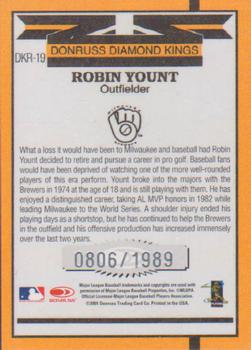 2001 Donruss - Diamond Kings Reprints #DKR-19 Robin Yount Back