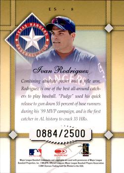 2001 Donruss - Elite Series #ES-8 Ivan Rodriguez Back