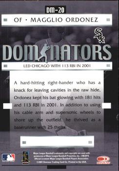 2001 Donruss Class of 2001 - Dominators #DM-20 Magglio Ordonez  Back