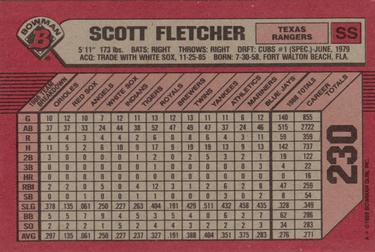 1989 Bowman #230 Scott Fletcher Back