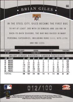 2001 Donruss Classics - Timeless Tributes #66 Brian Giles Back