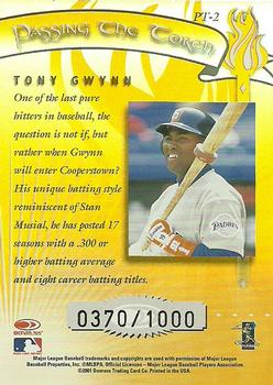 2001 Donruss Elite - Passing the Torch #PT-2 Tony Gwynn  Back