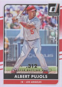 2016 Donruss - Career Stat Line #62 Albert Pujols Front