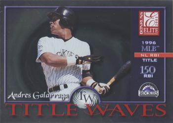 2001 Donruss Elite - Title Waves #TW-15 Andres Galarraga Front