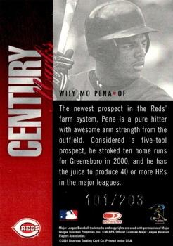 2001 Donruss Signature - Century Marks #NNO Wily Mo Pena Back