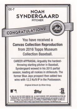 2016 Topps Museum Collection - Canvas Collection Reprints #CC-7 Noah Syndergaard Back