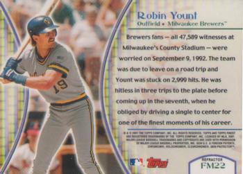 2001 Finest - Finest Moments Refractors #FM22 Robin Yount  Back