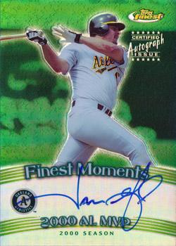 2001 Finest - Moments Refractors Autograph #FMAJG Jason Giambi  Front