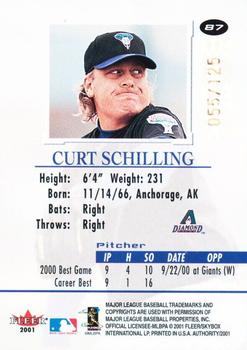 2001 Fleer Authority - Prominence #87 Curt Schilling  Back