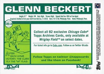 2013 Topps Archives Chicago Cubs Season Ticket Holder #CUBS-24 Glenn Beckert Back