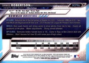 2016 Bowman - Chrome Prospects #BCP96 Daniel Robertson Back