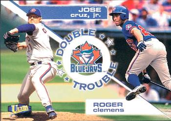 1998 Ultra - Double Trouble #19DT Roger Clemens / Jose Cruz Jr. Front