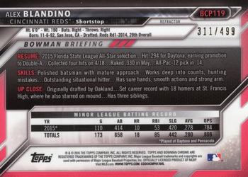 2016 Bowman - Chrome Prospects Refractor #BCP119 Alex Blandino Back