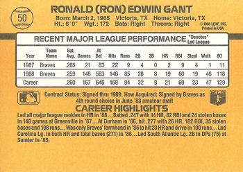 1989 Donruss #50 Ron Gant Back