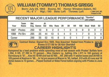 1989 Donruss #121 Tommy Gregg Back