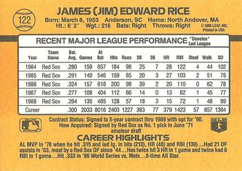 1989 Donruss #122 Jim Rice Back