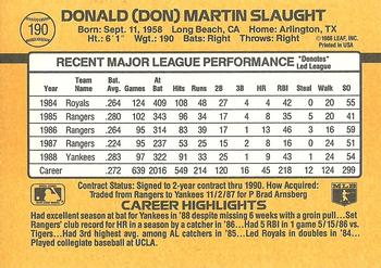 1989 Donruss #190 Don Slaught Back