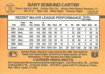 1989 Donruss #53 Gary Carter Back