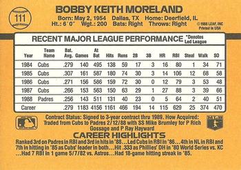 1989 Donruss #111 Keith Moreland Back