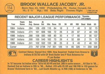 1989 Donruss #114 Brook Jacoby Back