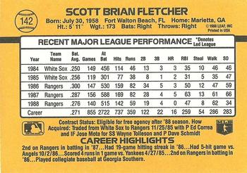 1989 Donruss #142 Scott Fletcher Back