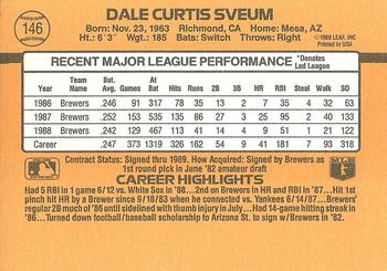 1989 Donruss #146 Dale Sveum Back