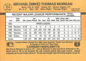 1989 Donruss #164 Mike Morgan Back