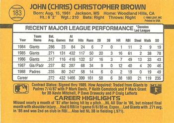 1989 Donruss #183 Chris Brown Back