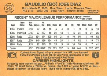 1989 Donruss #242 Bo Diaz Back