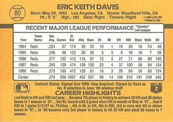 1989 Donruss #80 Eric Davis Back