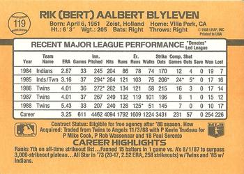 1989 Donruss #119 Bert Blyleven Back