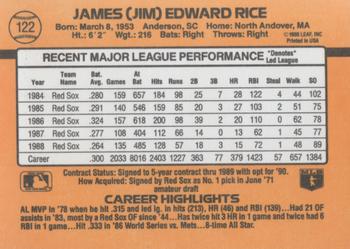 1989 Donruss #122 Jim Rice Back