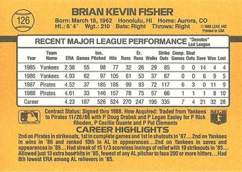 1989 Donruss #126 Brian Fisher Back