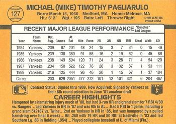 1989 Donruss #127 Mike Pagliarulo Back