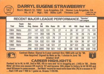 1989 Donruss #147 Darryl Strawberry Back